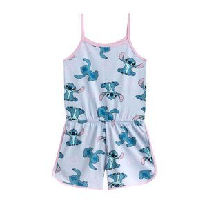 Lilo & Stitch Girls Stitch All-Over Print Sleeveless Playsuit / Blue